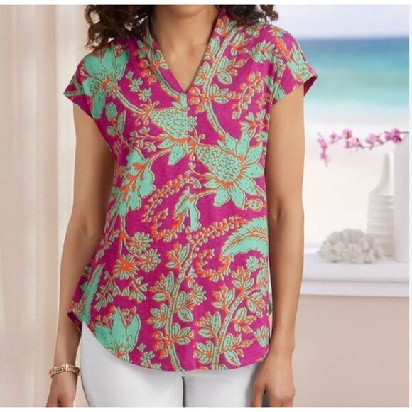 Soft Surroundings Twilight Luau Printed Tunic - Women’s US M - Picture 1 of 6